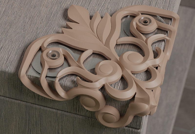 渦卷紋護角 防撞桌角 (拿鐵棕)